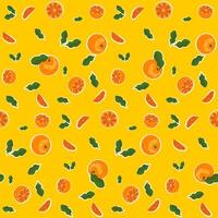 Orange fruit pattern seamless in background yellow suitable for fabric pattern or book covers vector