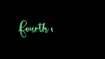 Fourth of July animation with green text proclaiming a festive celebration. Suitable for social media posts, websites, and promotional materials. video