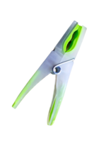 Clothespin of white and light green color isolated on transparent background png