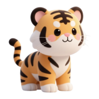 Playful 3D Tiger Cub Image in Cute Cartoon Look png