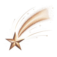 a radiant golden shooting star with a long png