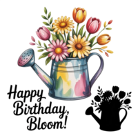 f a charming watering can overflowing png
