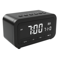 Black Digital Alarm Clock with Transparent Background png