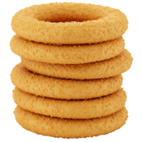 pilha do oito dourado Castanho anel biscoitos em transparente fundo png