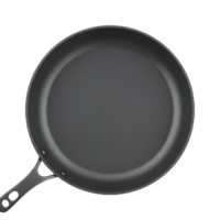 salpicado cinzento fritar panela com Preto lidar com em transparente fundo png