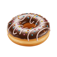 chocolate rosquinha com granulados e gelo em transparente fundo png