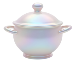 Elegant pearlescent lidded pot, beautiful decorative vessel png