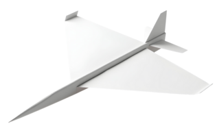 Pristine white paper airplane design, simple toy evoking joyful flight png