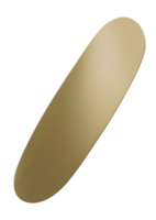 Golden oval shape with smooth, sleek design creates calm abstract form png