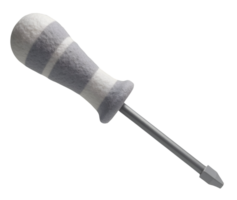 Grey and white striped screwdriver with comfortable handle for easy grip and use png