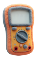 Fuzzy multimeter with orange and gray soft texture, cozy and playful design png