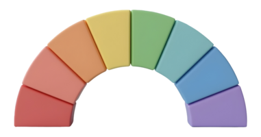 Vibrant multicolored arch crafted from blocks provides an inspiring happy visual png
