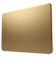Golden plate, metallic rectangle, blank surface. An impressive luxury background png