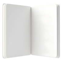 Clean open blank notebook with white pages offers space for new ideas and creative png