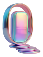 Vibrant iridescent abstract 3D render, showcasing futuristic design, evoking calm png