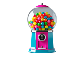 Classic gumball machine filled with colorful candy for playful retro display. png