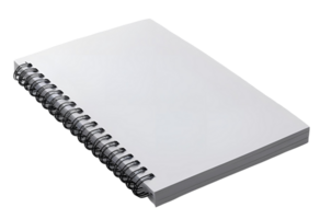 Blank notebook isolated. Empty journal cut out. Sketchbook, diary, writing pad, planner, stationary display. png
