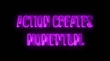 Multicolor Neon Action Creates Momentum. text animation video