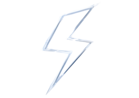 Bright yellow lightning bolt illustrating power and energy with a transparent background in format. png