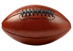 Classic football on a grassy field ready for a game with a transparent background in format. png