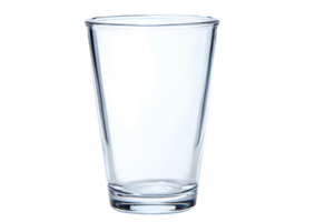 Elegant empty glass on a wooden table with soft natural light, format with a transparent background. png
