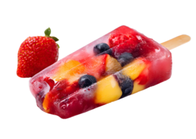 Refreshing fruit popsicle on a transparent background for summer designs. png