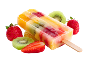 Delicious fruit popsicle isolated on a transparent background for creative projects. png