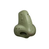 Cartoon style illustration depicts a textured, green nose on a white background, suitable for use in humorous or fantasy themed projects. png