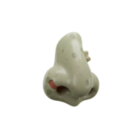 A cartoon nose with a sore and green spots gives a playful yet slightly unsettling visual, suitable for medical illustrations or humorous content. png