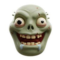 A cartoon zombie head with an open mouth and dripping saliva creates a fun and spooky image suitable for Halloween designs or animated projects. png