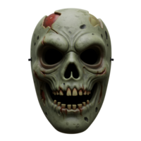 This green zombie mask features skull details and gruesome wounds, perfect for completing your Halloween costume and scaring your friends. png