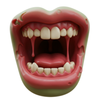 Cartoon mouth with teeth and tongue are visible in this isolated illustration, potentially used for a design or comedic effect. png