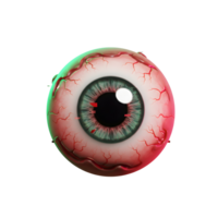 A singular eyeball with visible veins and digital glitch effects is depicted, and it can be used for horror or Halloween themed purposes. png