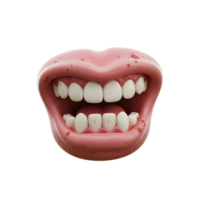 Illustration showing an open mouth with teeth and tongue displayed, suitable for dental or medical applications. png
