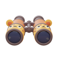 A cartoon styled binoculars featuring an animal face and playful design is shown, making it ideal for children's exploration activities. png