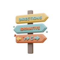 A colorful directional sign with arrows and the word 'Directions' points the way, perfect for guiding users or indicating different paths forward. png