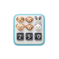 This is a cute animal counter with dog, monkey, cat, and bear faces and numbers on it, ideal for children's education. png