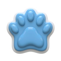 A blue paw print with white outlines is visually presented, potentially for pet related websites or social media graphics. png