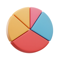 This is a colorful pie chart with five different segments, showing data distribution for business presentations. png