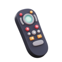 This cartoon remote control has round buttons and simple design to control a device. png