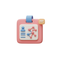 A 3D badge depicts a profile and molecule structure, suggesting it represents a professional or scientific identity for visual representation. png