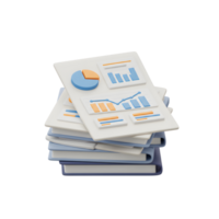 A stack of papers with charts and graphs represents data analysis and reporting, suitable for financial or business presentations. png