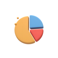 A three section pie chart shows proportions with yellow, blue, and red pieces, visualizing data in a simple way. png