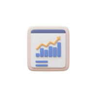 A 3D rendering of a bar graph with an upward trending arrow represents positive growth and can be used to illustrate financial progress. png
