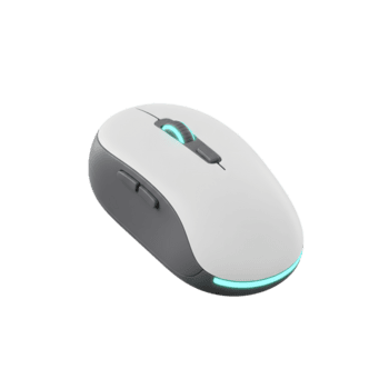 un' bianca computer topo con grigio Accenti e un' scorrimento ruota è visualizzato, utile per navigazione e controllo computer interfacce. png