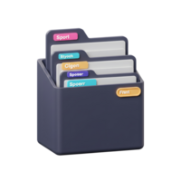 A set of folders with colored labels helps you keep files organized, allowing easy access to important documents. png