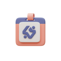 A pastel colored abstract icon features geometric shapes, creating a modern and minimalist design element for branding and digital applications. png