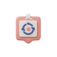 A pink tag displays a circular arrow, symbolizing a refresh or reload action, and the tag is often used for updates and synchronization. png