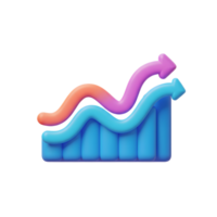 Colorful arrow graph shows a general upward trend, and can be used to demonstrate business and financial growth. png