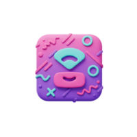 This is an abstract design with pink and purple rounded square, including many shapes for background usage. png